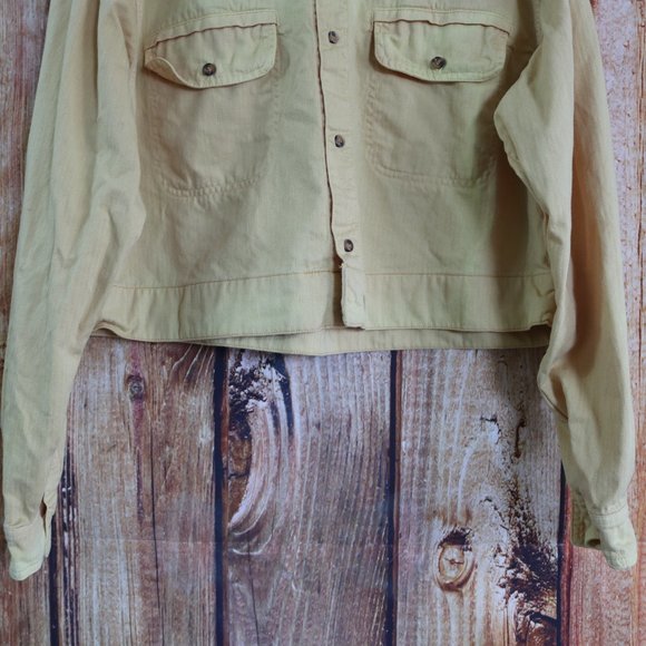 The North Face Jacket Womens Yellow Cropped Denim Jean Rare Coat 80's - Picture 4 of 7